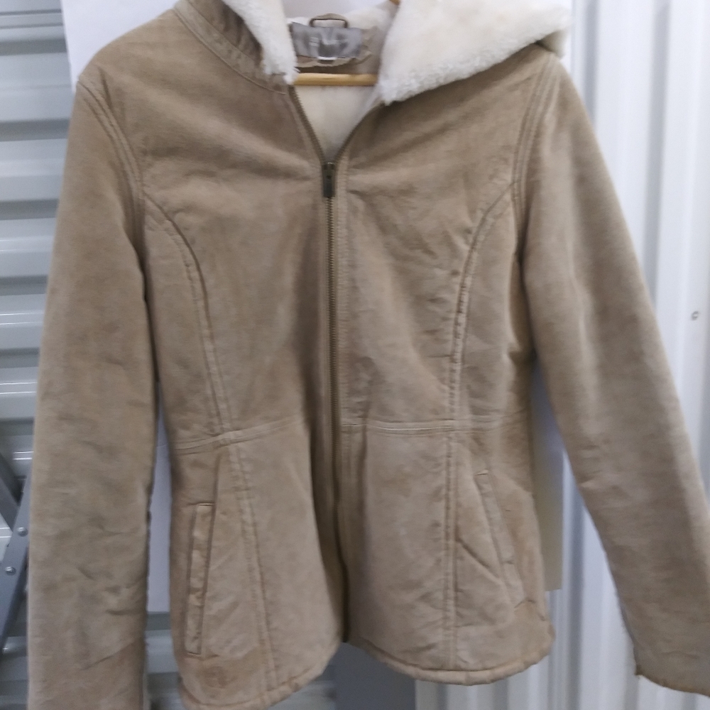 Croft N Barrow Suede Hoodie Jacket